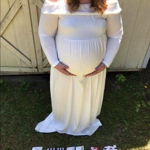 White long maternity dress